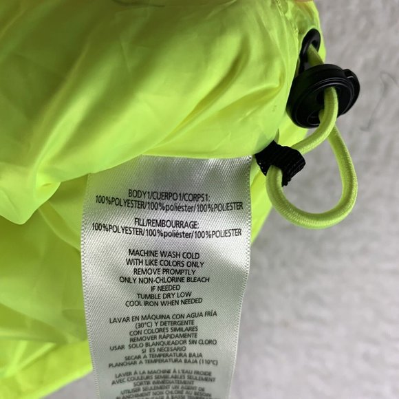 Calvin Klein Puffer Vest Women's Large Highlighter Yellow Crop Performance 7579 - Picture 7 of 10